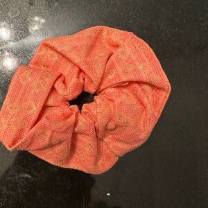 Coral and Gold Scrunchie